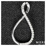 0.4 DWT 10 KT Wht Gold Pendant w/ Diamond Lining 0.4 DWT 10 KT Wht Gold Pendant w/ Diamond Lining