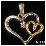 1 DWT 14 KT Gold Heart Pendant w/ Diamonds 1 DWT 14 KT Gold Heart Pendant w/ Diamonds