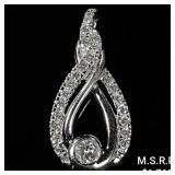 1.1 DWT 10 KT Wht Gold Pendant w/ Diamond Lining 1.1 DWT 10 KT Wht Gold Pendant w/ Diamond Lining