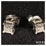 0.7 DWT 14 KT Wht Gold w/ Diamonds Earrings 0.7 DWT 14 KT Wht Gold w/ Diamonds Earrings