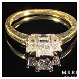 2 DWT 14 KT Gold w/ Diamonds Ring Sz: 6 2 DWT 14 KT Gold w/ Diamonds Ring Sz: 6