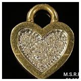 2.3 DWT 14 KT Gold Heart Pendant w/ Diamonds 2.3 DWT 14 KT Gold Heart Pendant w/ Diamonds