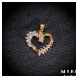 2.1 DWT 14 KT Gold / Wht Gold Heart Pendant w/ 2.1 DWT 14 KT Gold / Wht Gold Heart Pendant w/