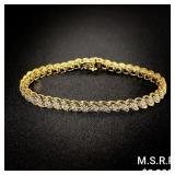 5.9 DWT 10 KT Gold w/ Diamond Bracelet 5.9 DWT 10 KT Gold w/ Diamond Bracelet