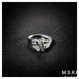 1.9 DWT 10 KT Wht Gold w/ Diamond Ring Sz: 1.9 DWT 10 KT Wht Gold w/ Diamond Ring Sz: