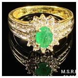 2.3 DWT 14 KT Gold w/ Diamond & Gem Ring 2.3 DWT 14 KT Gold w/ Diamond & Gem Ring