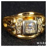 4.2 DWT 14 KT Gold w/ Diamonds Ring Sz: 10.5 4.2 DWT 14 KT Gold w/ Diamonds Ring Sz: 10.5