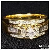4.5 DWT 14 KT Gold w/ Diamond Ring Sz: 8 4.5 DWT 14 KT Gold w/ Diamond Ring Sz: 8