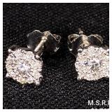 0.8 DWT 14 KT Wht Gold w/ Diamonds Earrings 0.8 DWT 14 KT Wht Gold w/ Diamonds Earrings