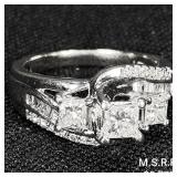 3.1 DWT 14 KT Wht Gold w/ Diamond Ring Sz: 3.1 DWT 14 KT Wht Gold w/ Diamond Ring Sz: