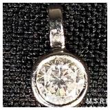 0.8 DWT 14 KT Wht Gold Pendant w/ Diamond 0.8 DWT 14 KT Wht Gold Pendant w/ Diamond