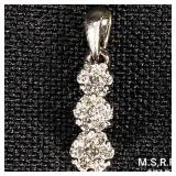 0.7 DWT 4 KT Wht Gold Pendant w/ Diamonds 0.7 DWT 4 KT Wht Gold Pendant w/ Diamonds