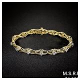 8.4 DWT 14 KT Gold w/ Diamond Bracelet 8.4 DWT 14 KT Gold w/ Diamond Bracelet