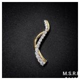 2.9 DWT 14 KT Gold Pendant w/ Diamond Lining 2.9 DWT 14 KT Gold Pendant w/ Diamond Lining