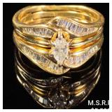 3.7 DWT 14 KT Gold w/ Diamond Ring Sz: 7 3.7 DWT 14 KT Gold w/ Diamond Ring Sz: 7