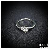 2.3 DWT 14 KT Wht Gold w/ Diamond Ring Sz: 2.3 DWT 14 KT Wht Gold w/ Diamond Ring Sz: