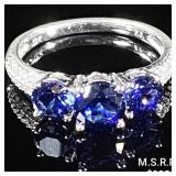 1.8 DWT 10 KT Wht Gold w/ Diamonds & Gems Ring 1.8 DWT 10 KT Wht Gold w/ Diamonds & Gems Ring