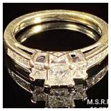 2.6 DWT 14 KT Wht Gold w/ Diamond Ring Sz: 2.6 DWT 14 KT Wht Gold w/ Diamond Ring Sz: