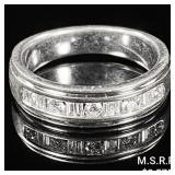 4.6 DWT 10 KT Wht Gold w/ Diamond Ring Sz: 4.6 DWT 10 KT Wht Gold w/ Diamond Ring Sz: