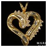 2.4 DWT 10 KT Gold Heart Pendant w/ Diamond 2.4 DWT 10 KT Gold Heart Pendant w/ Diamond