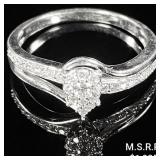 2.4 DWT 10 KT Wht Gold w/ Diamond Ring Sz: 2.4 DWT 10 KT Wht Gold w/ Diamond Ring Sz: