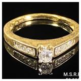 2.2 DWT 14 KT Gold w/ Diamond Ring Sz: 8.5 2.2 DWT 14 KT Gold w/ Diamond Ring Sz: 8.5