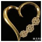 0.7 DWT 10 KT Gold Heart Pendant w/ Diamond 0.7 DWT 10 KT Gold Heart Pendant w/ Diamond