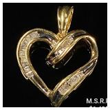 2.1 DWT 10 KT Gold Heart Pendant w/ Diamond 2.1 DWT 10 KT Gold Heart Pendant w/ Diamond