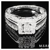 1.8 DWT 10 KT Wht Gold w/ Diamond Ring Sz: 1.8 DWT 10 KT Wht Gold w/ Diamond Ring Sz:
