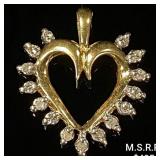 0.7 DWT 10 KT Gold Heart Pendant w/ Diamond 0.7 DWT 10 KT Gold Heart Pendant w/ Diamond
