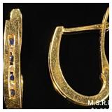 2.7 DWT 14 KT Gold w/ Diamond & Gem Lining 2.7 DWT 14 KT Gold w/ Diamond & Gem Lining