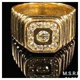 5.6 DWT 14 KT Gold w/ Diamonds Ring Sz: 7.5 5.6 DWT 14 KT Gold w/ Diamonds Ring Sz: 7.5