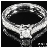 1.9 DWT 10 KT Wht Gold w/ Diamond Ring Sz: 1.9 DWT 10 KT Wht Gold w/ Diamond Ring Sz: