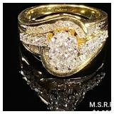 5.4 DWT 14 KT Gold w/ Diamond Ring Sz: 7 5.4 DWT 14 KT Gold w/ Diamond Ring Sz: 7