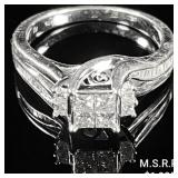2.4 DWT 10 KT Wht Gold w/ Diamond Ring Sz: 2.4 DWT 10 KT Wht Gold w/ Diamond Ring Sz: