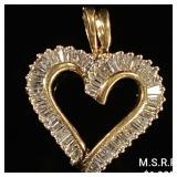 1.5 DWT 10 KT Gold Heart Pendant w/ Diamond 1.5 DWT 10 KT Gold Heart Pendant w/ Diamond