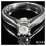 2.5 DWT 10 KT Wht Gold w/ Diamonds Ring Sz: 7 2.5 DWT 10 KT Wht Gold w/ Diamonds Ring Sz: 7