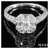 1.9 DWT 14 KT Wht Gold Diamond Ring Sz: 6.5 1.9 DWT 14 KT Wht Gold Diamond Ring Sz: 6.5