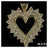 2.8 DWT 10 KT Ylw/Wht Diamond Heart Pendant 2.8 DWT 10 KT Ylw/Wht Diamond Heart Pendant