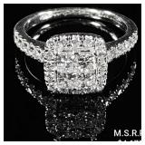 2.4 DWT 14 KT Wht Gold Diamond Ring Sz: 6 2.4 DWT 14 KT Wht Gold Diamond Ring Sz: 6