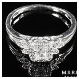 1.6 DWT 14 KT Wht Gold Diamond Ring Sz: 6.5 1.6 DWT 14 KT Wht Gold Diamond Ring Sz: 6.5