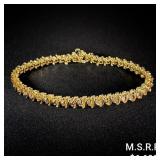 9.4 DWT 14 KT Gold w/ Diamond Bracelet 9.4 DWT 14 KT Gold w/ Diamond Bracelet