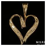 1.5 DWT 10 KT Gold Heart Pendant w/ Diamond 1.5 DWT 10 KT Gold Heart Pendant w/ Diamond