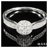 1.4 DWT 10 KT Wht Gold w/ Diamond Ring Sz: 1.4 DWT 10 KT Wht Gold w/ Diamond Ring Sz: