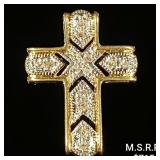 0.9 DWT 14 KT Gold Cross Pendant w/ Diamond 0.9 DWT 14 KT Gold Cross Pendant w/ Diamond