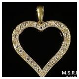 0.8 DWT 10 KT Gold Heart Pendant w/ Diamond 0.8 DWT 10 KT Gold Heart Pendant w/ Diamond