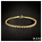 6.4 DWT 14 KT Gold w/ Diamond Bracelet 6.4 DWT 14 KT Gold w/ Diamond Bracelet