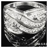 2.4 DWT 10 KT Wht Gold w/ Diamond Ring Sz: 2.4 DWT 10 KT Wht Gold w/ Diamond Ring Sz: