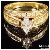 4 DWT 14 KT Gold w/ Diamond Ring Sz: 6.5 4 DWT 14 KT Gold w/ Diamond Ring Sz: 6.5