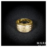 5 DWT 10 KT Gold w/ Diamond Ring Sz: 6.5 5 DWT 10 KT Gold w/ Diamond Ring Sz: 6.5